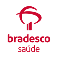 Logo do convênio Bradesco Saúde, aceito na clínica Recife Ortopedia.