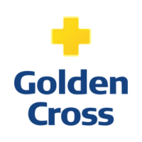 Logo do convênio de saúde Golden Cross, aceito na clínica Recife Ortopedia.