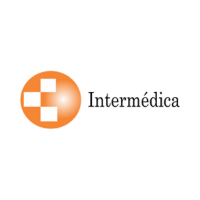 Logo do convênio de saúde Intermédica, aceito na clínica Recife Ortopedia.